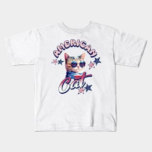 Funny American Cool Cat Kids T-Shirt